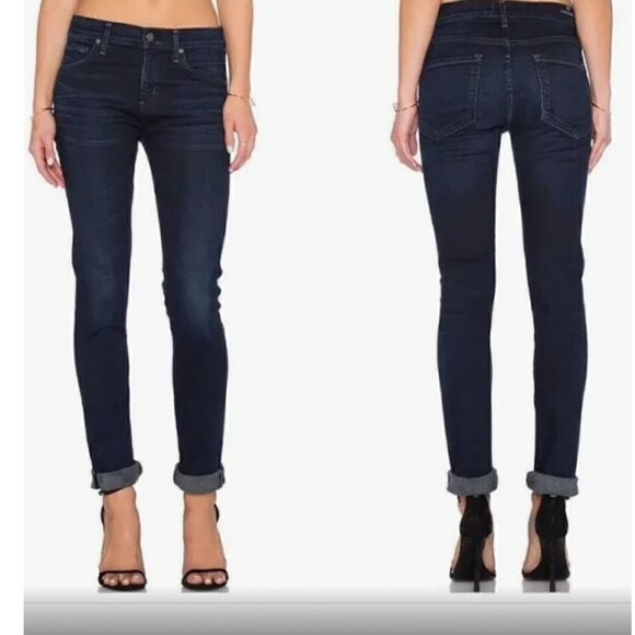 CH Citizens of Humanity Agnes mid rise slim straight dark blue skinny jeans 29 - Picture 1 of 13